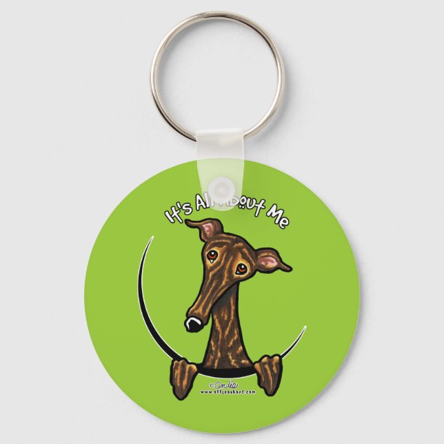 Dark Brindle Greyhound IAAM Key Ring (Front)