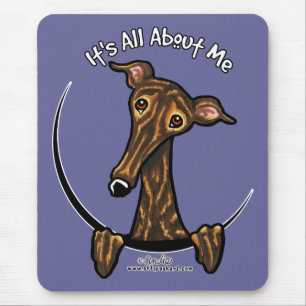 Dark Brindle Greyhound IAAM Mouse Mat