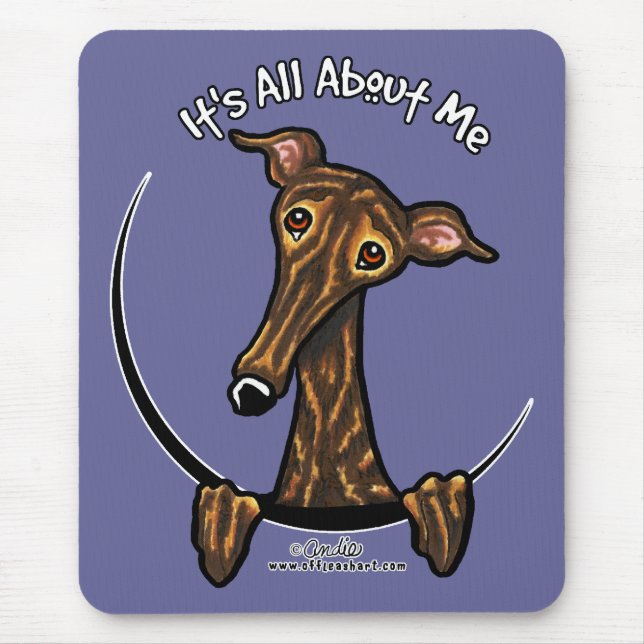 Dark Brindle Greyhound IAAM Mouse Mat (Front)