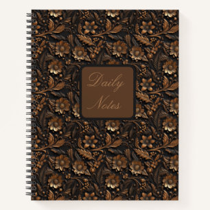 Dark Bronze Embossed Floral Notebook
