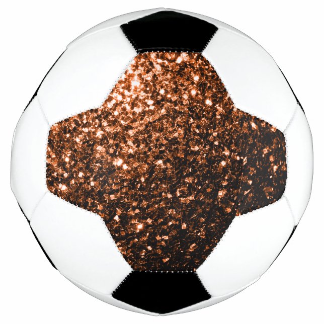 Dark bronze faux glitter sparkles bling football (Front)