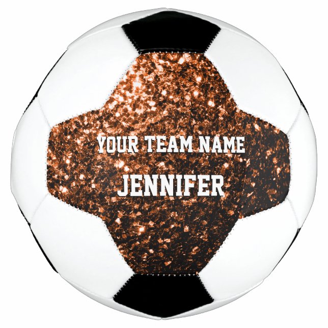 Dark bronze glitter sparkles Your name Team Football (Front)
