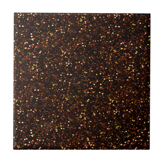Dark Bronze Orange Glitter Tile (Front)