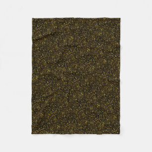 Dark Bronze Yellow Gold Glitter Fleece Blanket