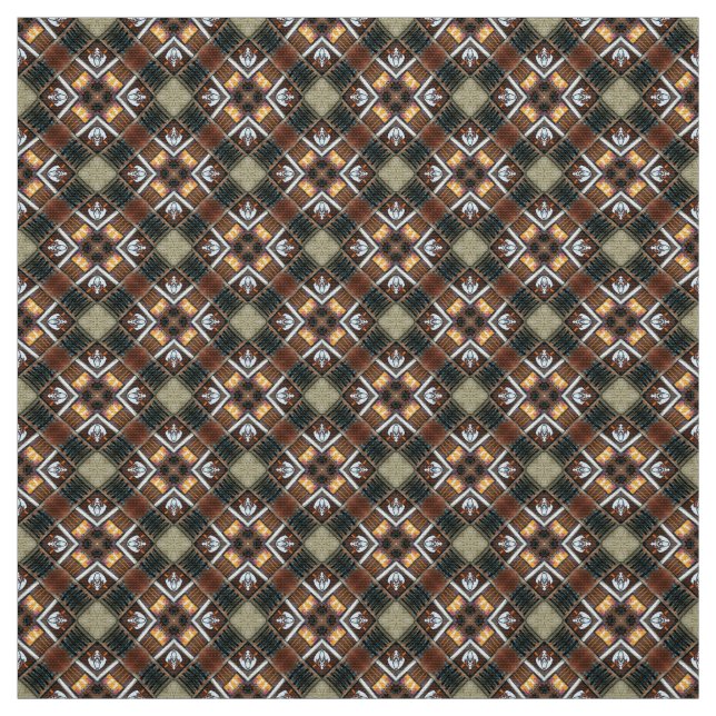 Dark Brown and Blue Upholstery Fabric (Swatch)