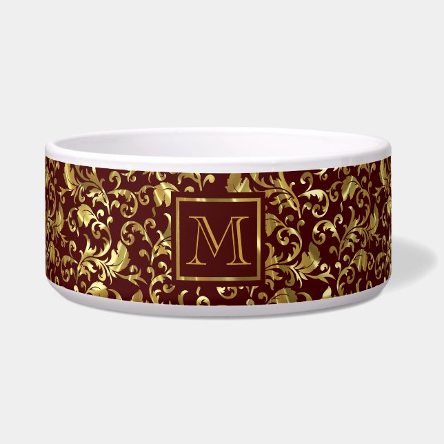 Dark Brown And Gold Vintage Damasks Monogram (Front)