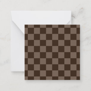 Dark Brown and Quincy Checkerboard Card