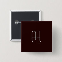 Dark brown and white custom initials simple