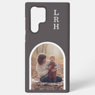 Dark Brown Arch Frame Photo Monogram   Samsung Galaxy Case