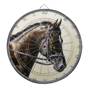 Dark Brown Bay Trakehner Dressage Horse Dartboard