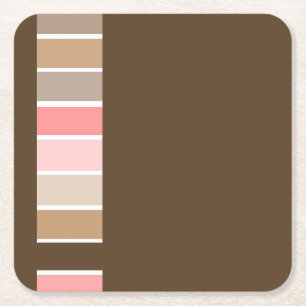 Dark Brown Beach Sand Square Paper Coaster
