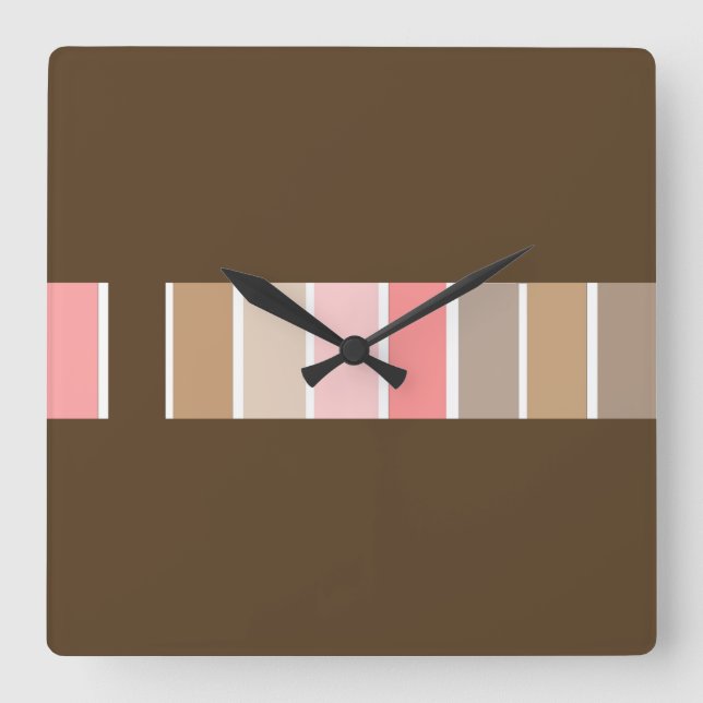 Dark Brown Beach Sand Square Wall Clock (Front)