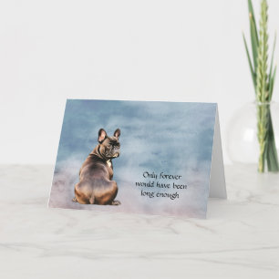 Dark Brown Black French Bulldog Sympathy Card