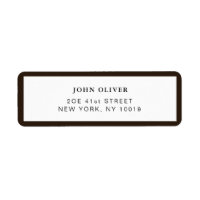 Dark brown border Formal return address Label