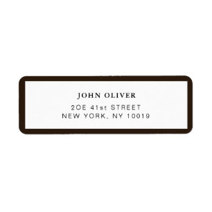 Dark brown border Formal return address Label