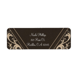 Dark Brown & Bronze Leaves Rustic Invitation