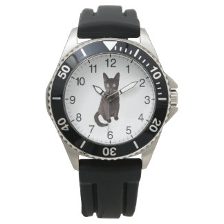 Dark Brown Cat Watch