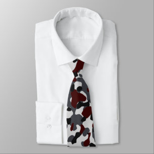 Dark Brown, Charcoal Grey, and Black Camouflage Tie