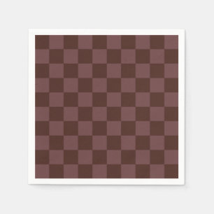 Dark Brown Chequerboard Napkin