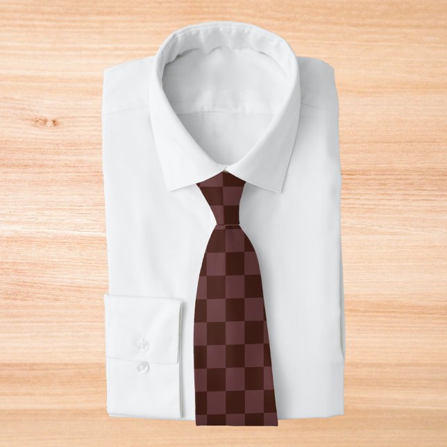 Dark Brown Chequerboard Tie (Creator Uploaded)