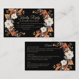 Dark brown, coffee caramel and beige autumn floral enclosure card