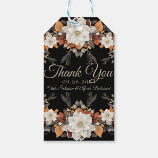 Dark brown, coffee caramel and beige autumn gift tags