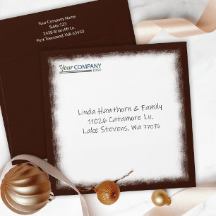 Dark Brown Company Business Pre-addressed Logo Envelope