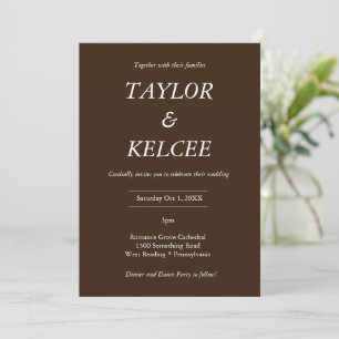 Dark Brown CUSTOMIZABLE Wedding Invitation