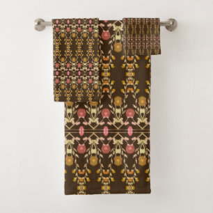 Dark Brown Decorative Bath Towel Set