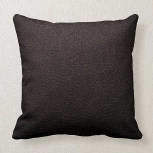 Dark Brown Elegant Leather Look Cushion