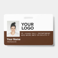Dark Brown Employee Modern Photo ID Security