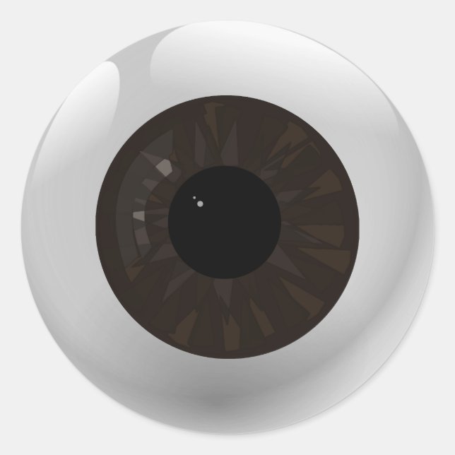 Dark Brown Eyeball Classic Round Sticker (Front)