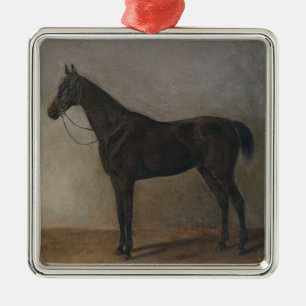 Dark Brown Gelding Horse (Vintage Animal Art) Metal Tree Decoration