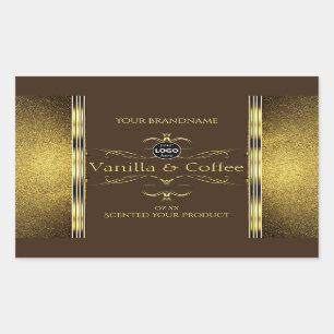 Dark Brown Gold Glitter Borders Product Label Logo