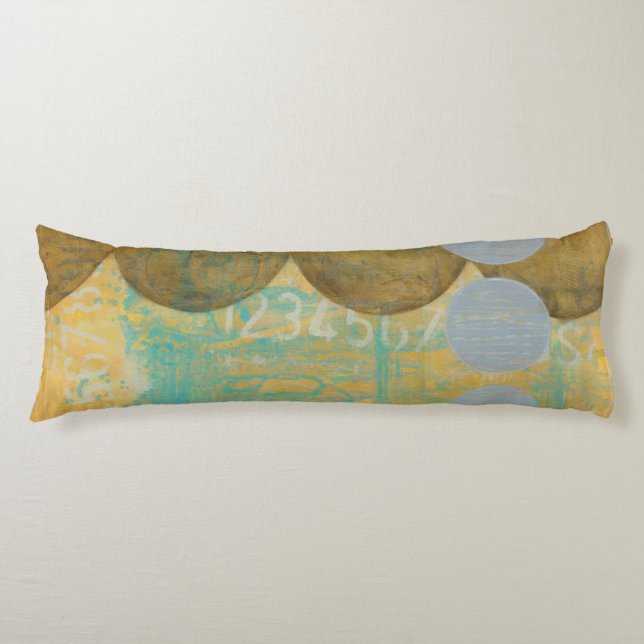 Dark Brown & Grey Circles with Numbers Numbers Body Cushion (Front)