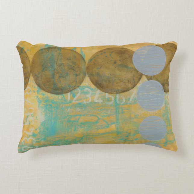 Dark Brown & Grey Circles with Numbers Numbers Decorative Cushion (Front)
