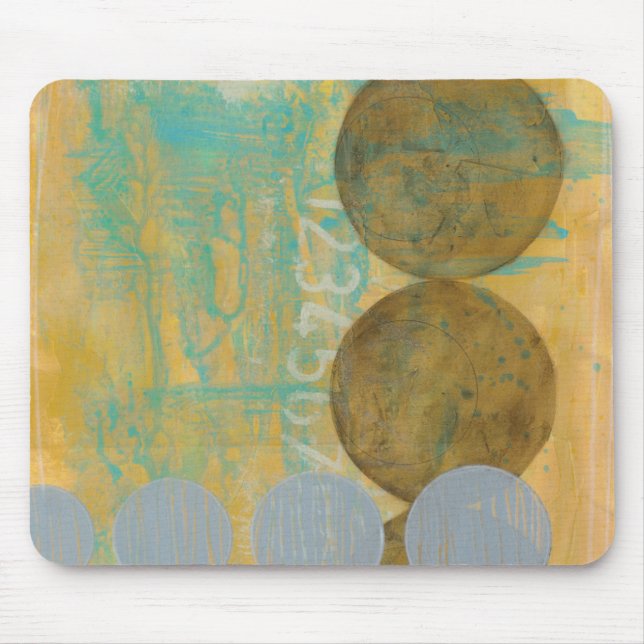 Dark Brown & Grey Circles with Numbers Numbers Mouse Mat (Front)