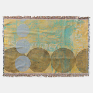 Dark Brown & Grey Circles with Numbers Numbers Throw Blanket