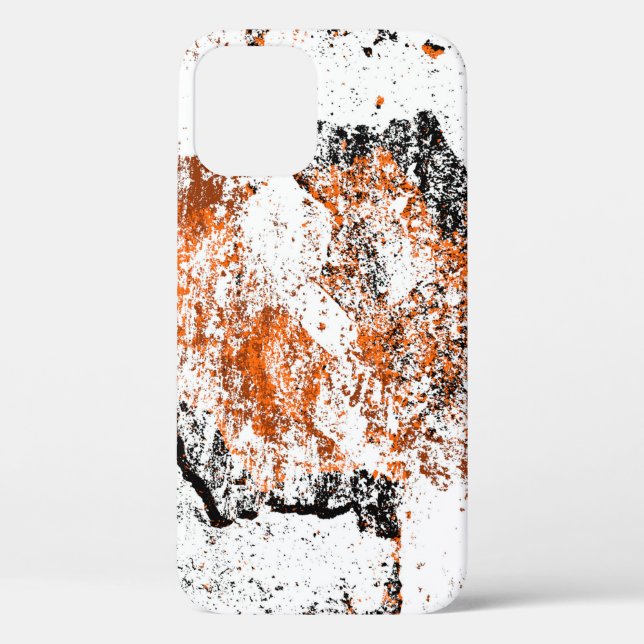 Dark brown grunge background. Black white orange o Case-Mate iPhone Case (Back)