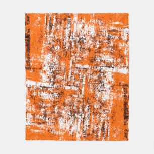 Dark brown grunge background. Black white orange o Fleece Blanket