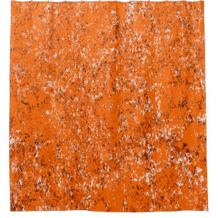 Dark brown grunge background. Black white orange o Shower Curtain