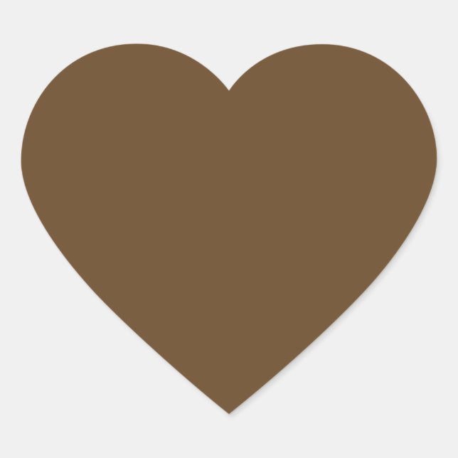 Dark Brown Heart Sticker (Front)
