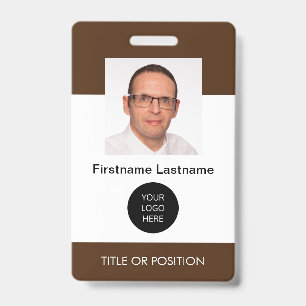 Dark Brown ID Photo Name Badge