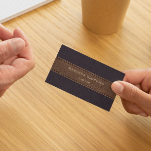 Dark Brown Leather Attorney Business Card