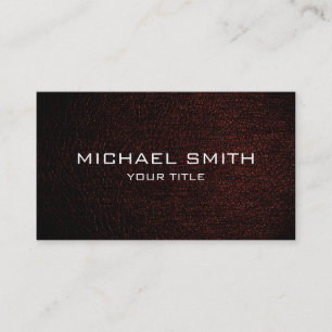 Dark brown leather business card