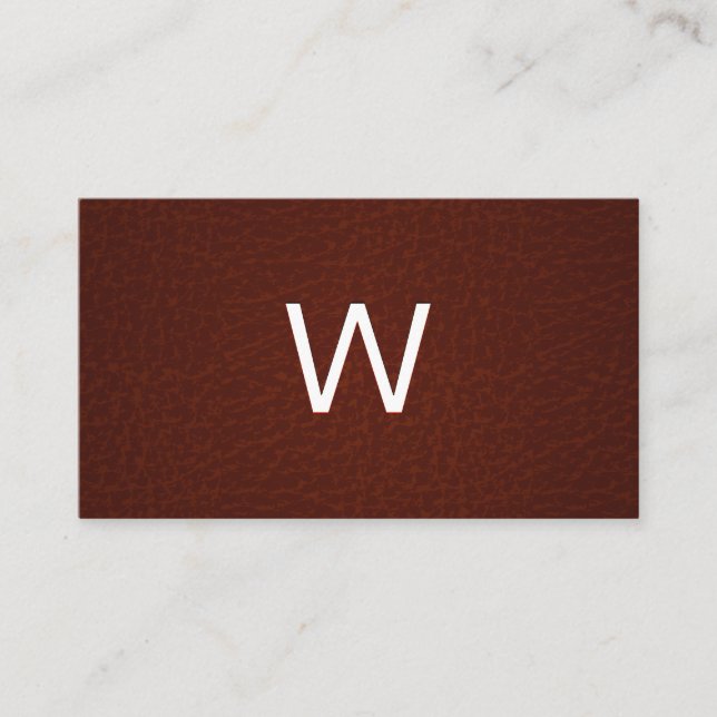 Dark Brown Leather Business Card (Front)