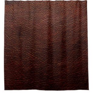 Dark Brown Leather: Genuine Texture Background Shower Curtain