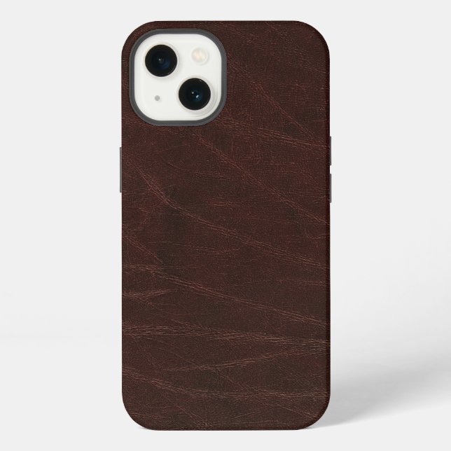 Dark Brown Leather iPhone Case (Back)