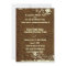 Dark Brown Leather Lace Wedding Invitation