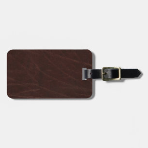 Dark Brown Leather Luggage Tag